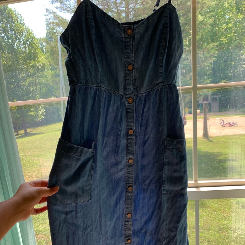 Button up Denim style midi dress
